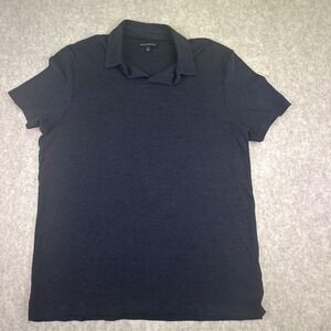 Banana Republic Men's Black and Gray Heathered‎ Polo Shirt Short Sleeve Size XL